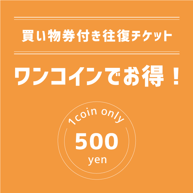 買い物券付き往復チケット